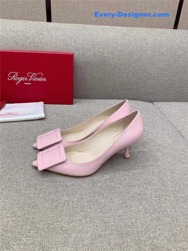roger u1u1er new leather buckle cat heel shoes