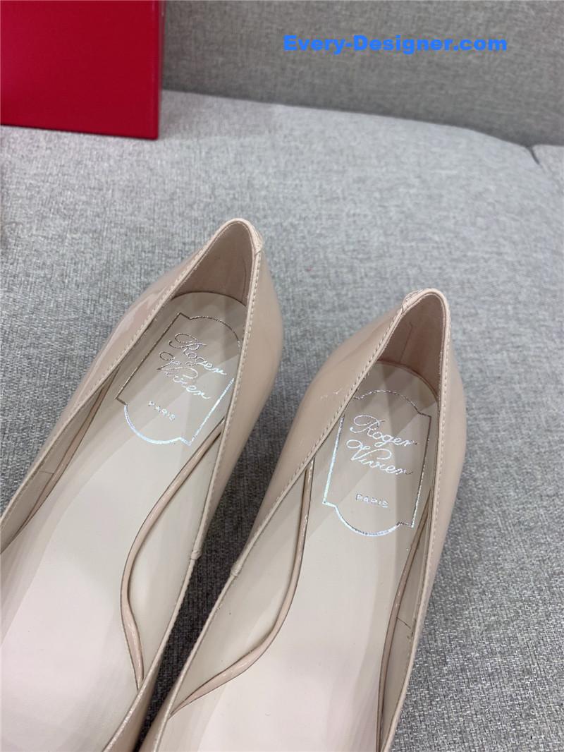 roger u1u1er new leather buckle cat heel shoes