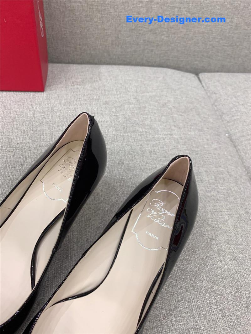 roger u1u1er new leather buckle cat heel shoes