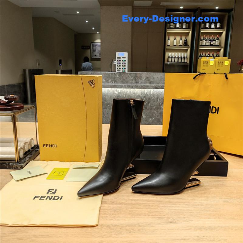 F**di pointed toe high heel ankle boots