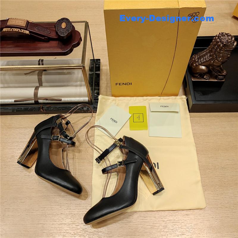 F**di electroplated high heel sandals