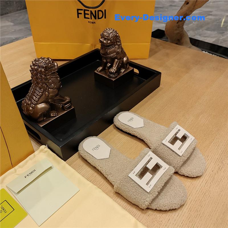 F**di lamb wool series slippers