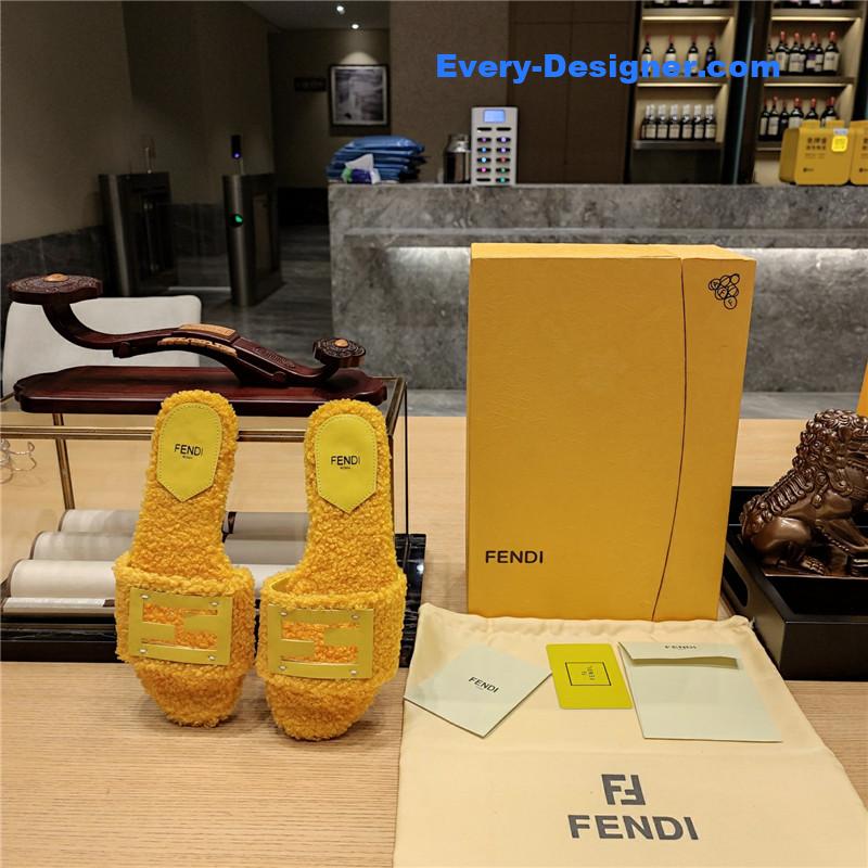 F**di lamb wool series slippers