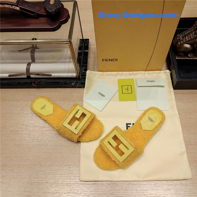 F**di lamb wool series slippers