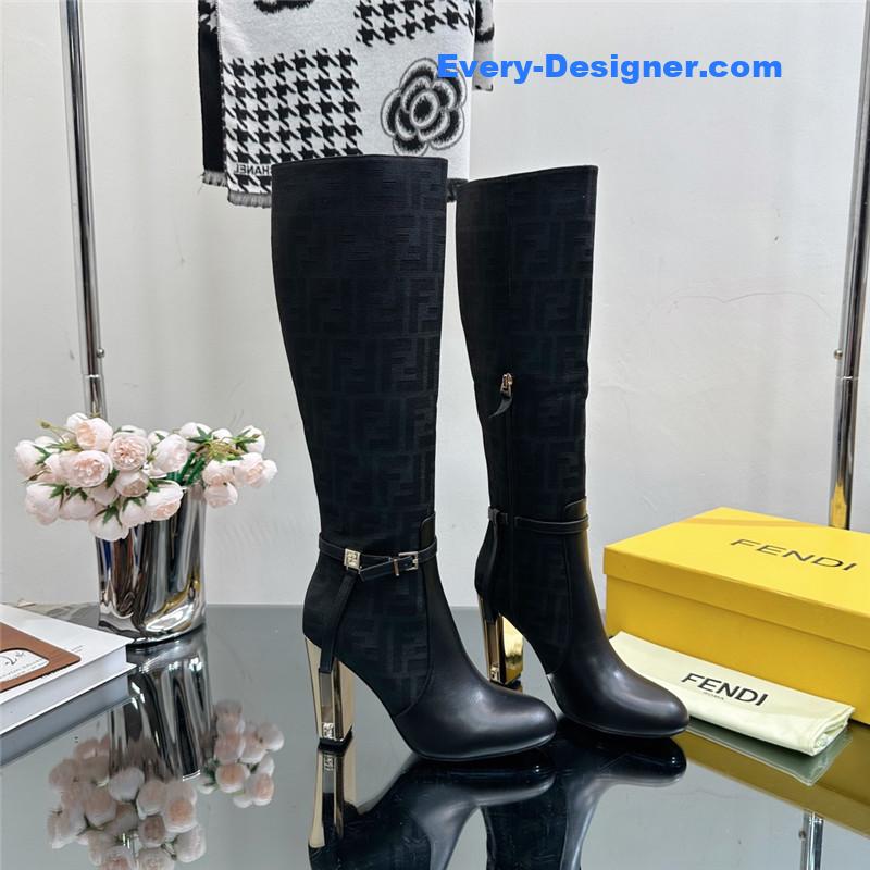 F**di hollow chunky heel ankle boots
