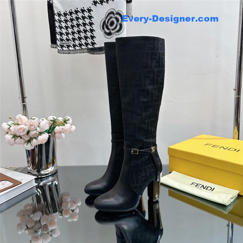F**di hollow chunky heel ankle boots