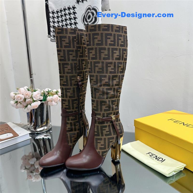 F**di hollow chunky heel ankle boots