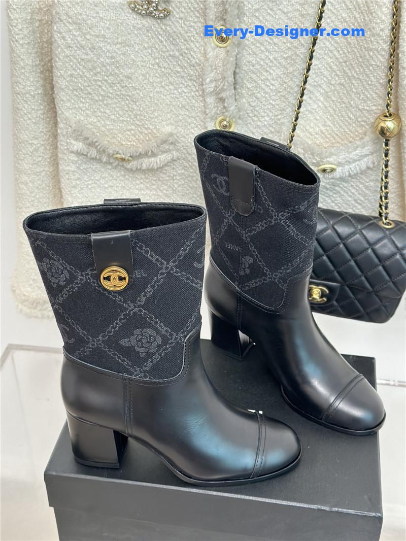 CC new chunky heel cowboy boots
