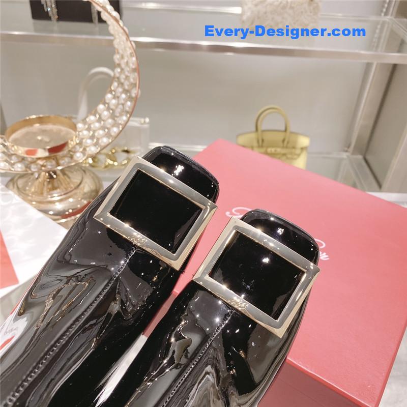 roger u1u1er metal square buckle ankle boots