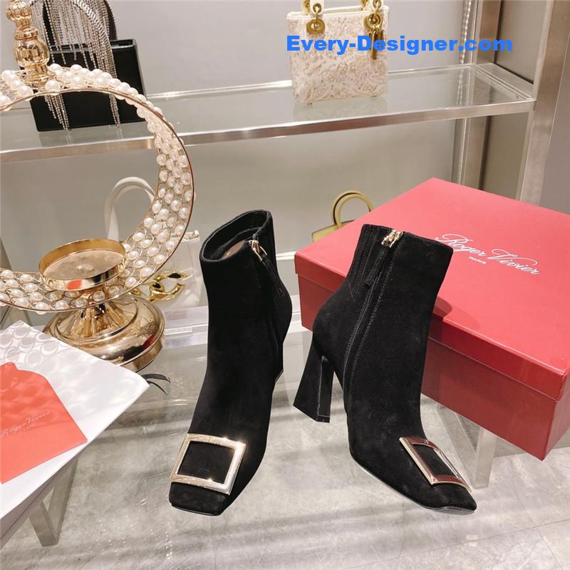 roger u1u1er metal square buckle ankle boots