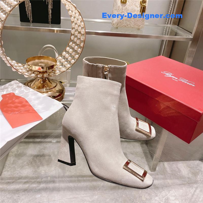 roger u1u1er metal square buckle ankle boots