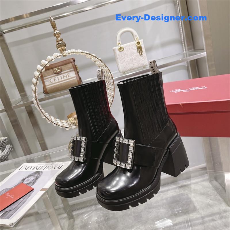 roger u1u1er autumn and winter new high-heeled ankle boots