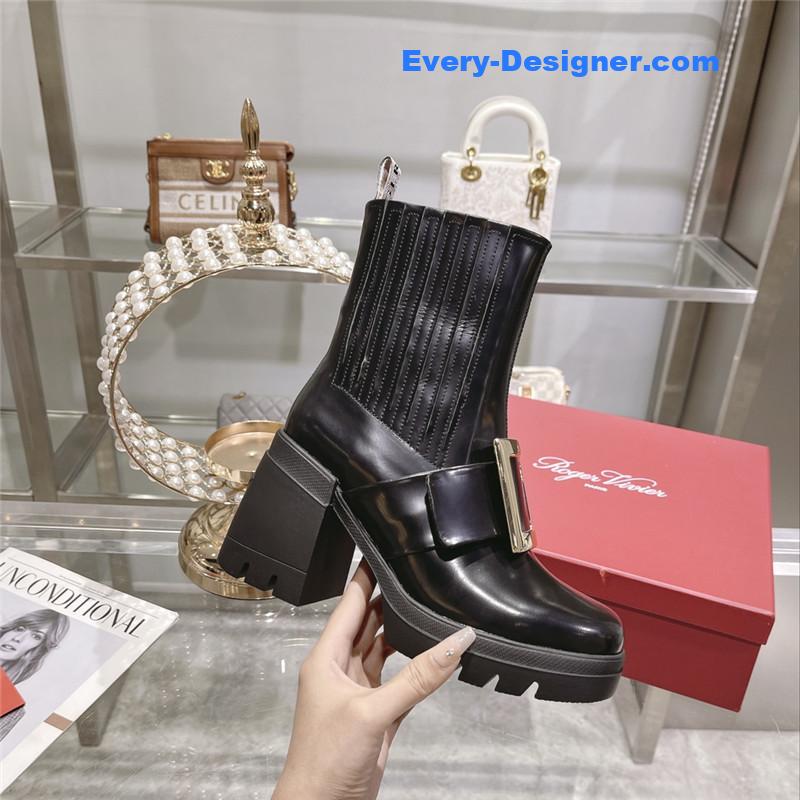 roger u1u1er autumn and winter new high-heeled ankle boots