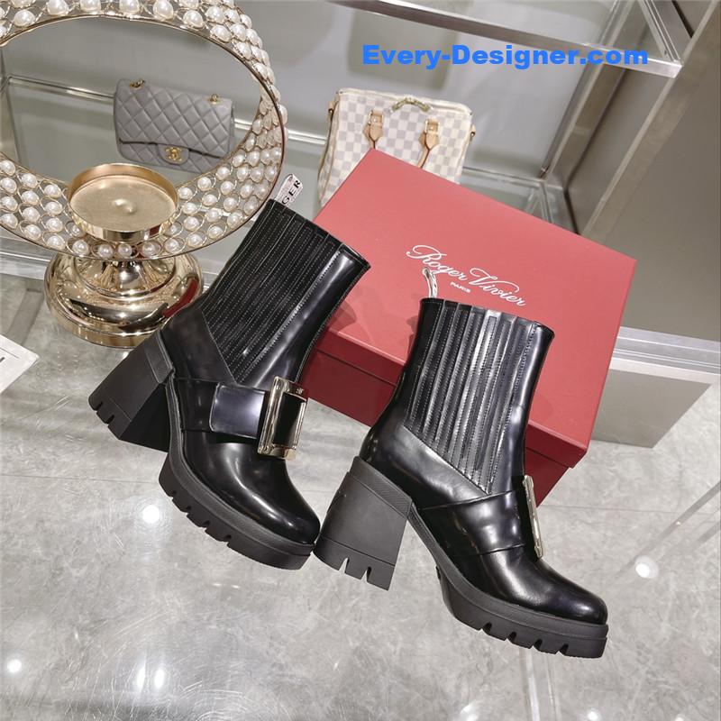 roger u1u1er autumn and winter new high-heeled ankle boots
