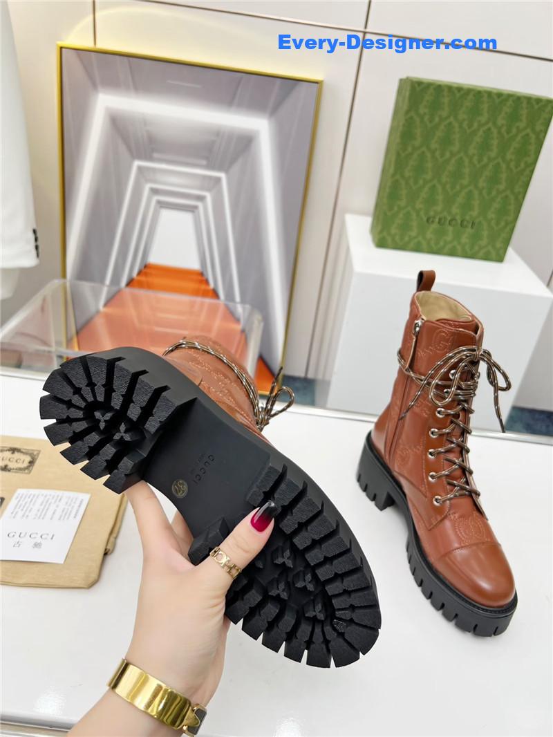 Gvc*1 double g electric embroidery version lace-up 8 inch boots