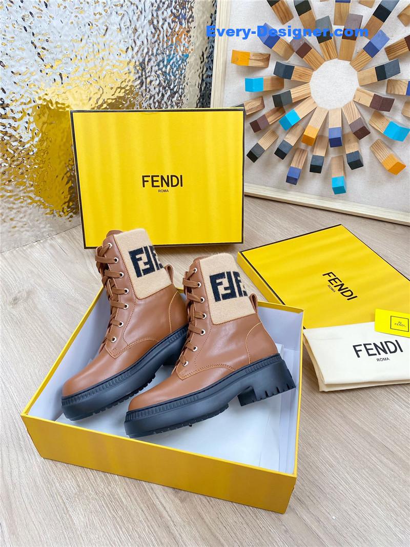 F**di fly knit stitching fashionable martin boots