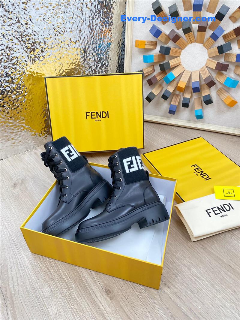 F**di fly knit stitching fashionable martin boots