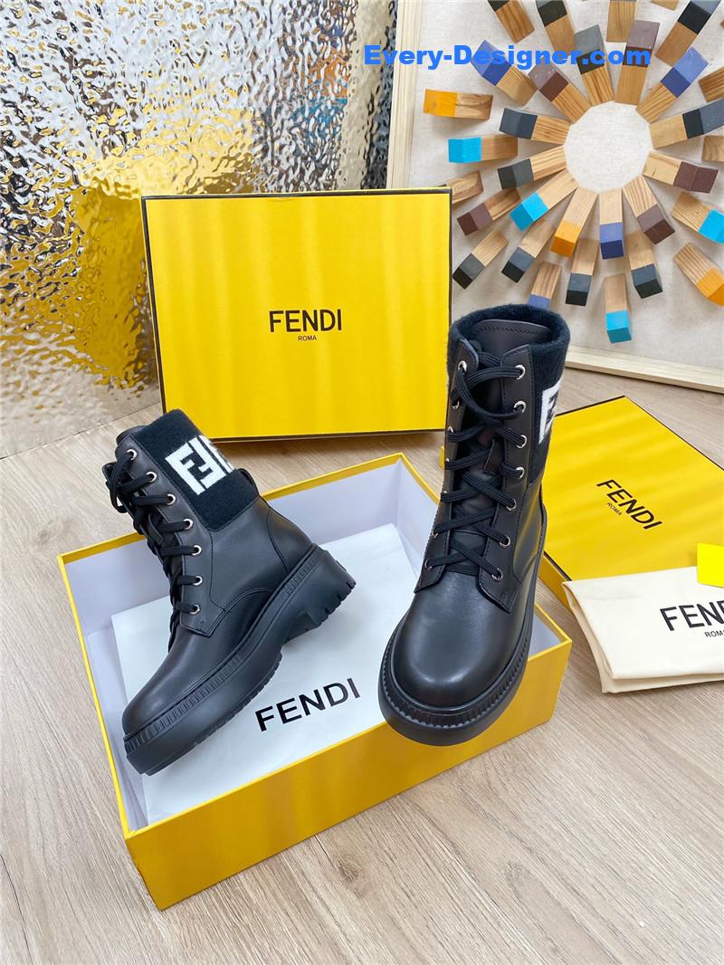 F**di fly knit stitching fashionable martin boots