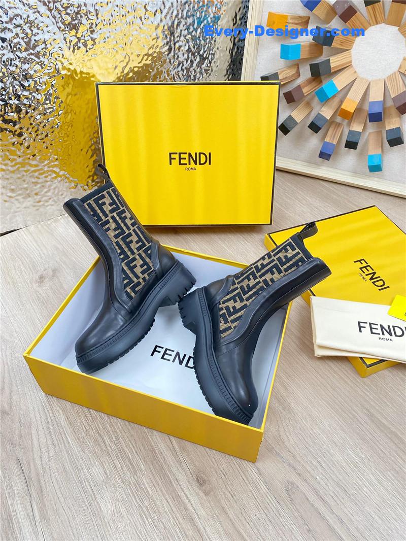 F**di fly knit stitching fashionable martin boots