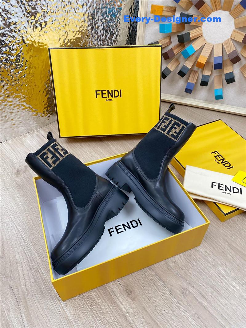 F**di fly knit stitching fashionable martin boots