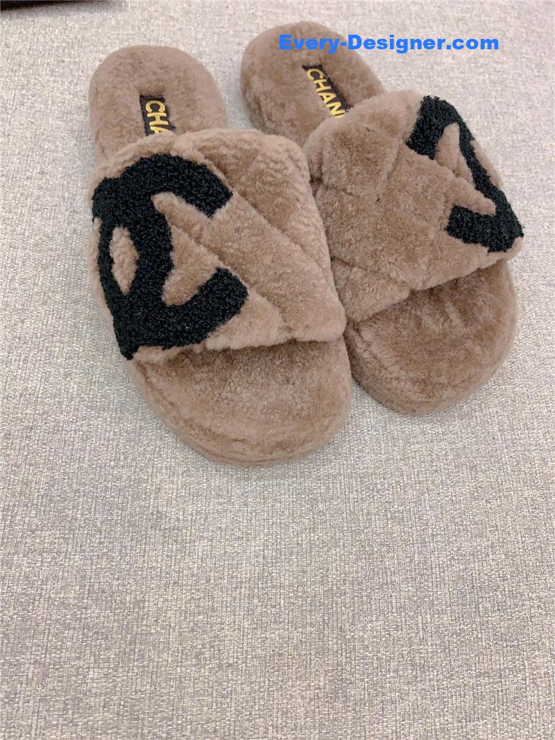 CC new thick sole fur slippers