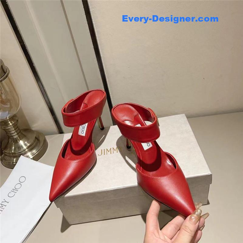 J1m*y Ch00 metal buckle half slippers for women