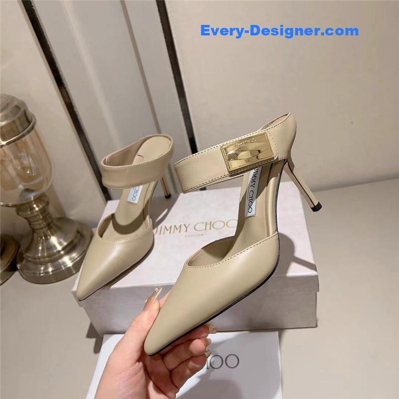 J1m*y Ch00 metal buckle half slippers for women