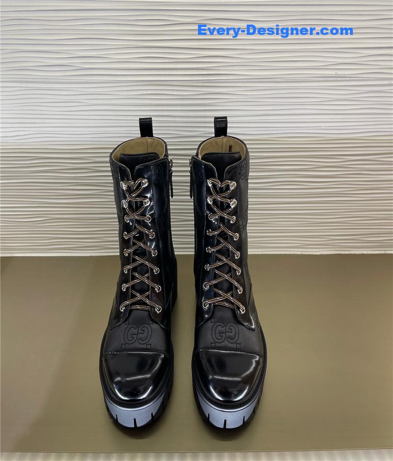 Gvc*1 double g embroidered logo retro motorcycle boots