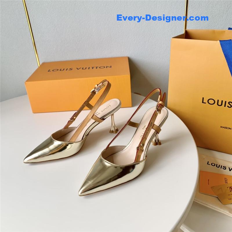 l0vis Vvtt0n lv flower electroplated heel back high heel sandals
