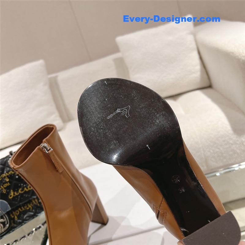 The R0w new autumn and winter side pull high heel boots