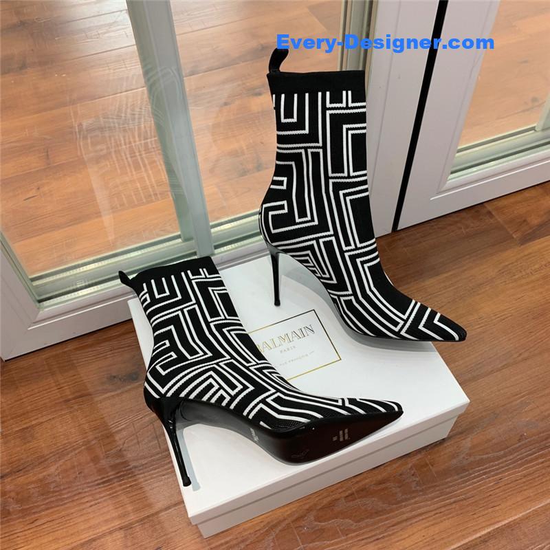 Balmain knitted stretch ankle boots