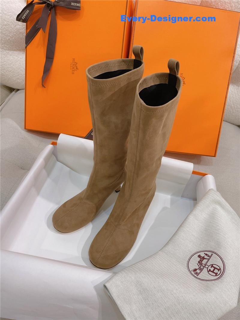 H**me5 stretch sheepskin high-heeled boots