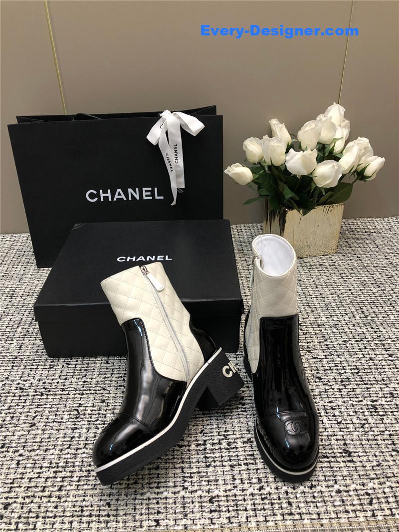 CC Xiaoxiang round toe thick heel short boots