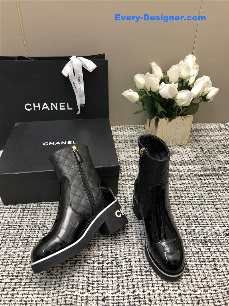 CC Xiaoxiang round toe thick heel short boots