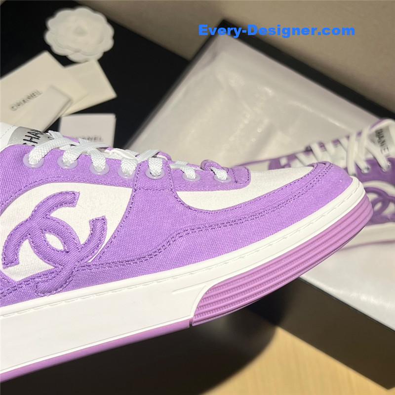 Ch**el coco mark canvas leather sneakers