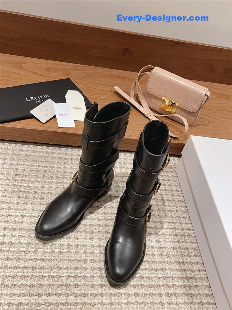 Ce1i*e arc de triomphe thick-soled motorcycle boots