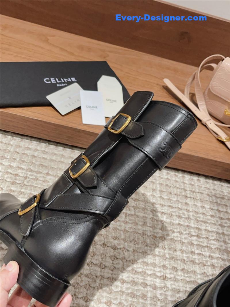 Ce1i*e arc de triomphe thick-soled motorcycle boots