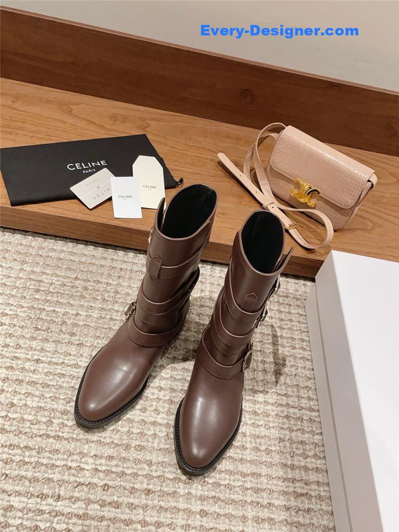 Ce1i*e arc de triomphe thick-soled motorcycle boots