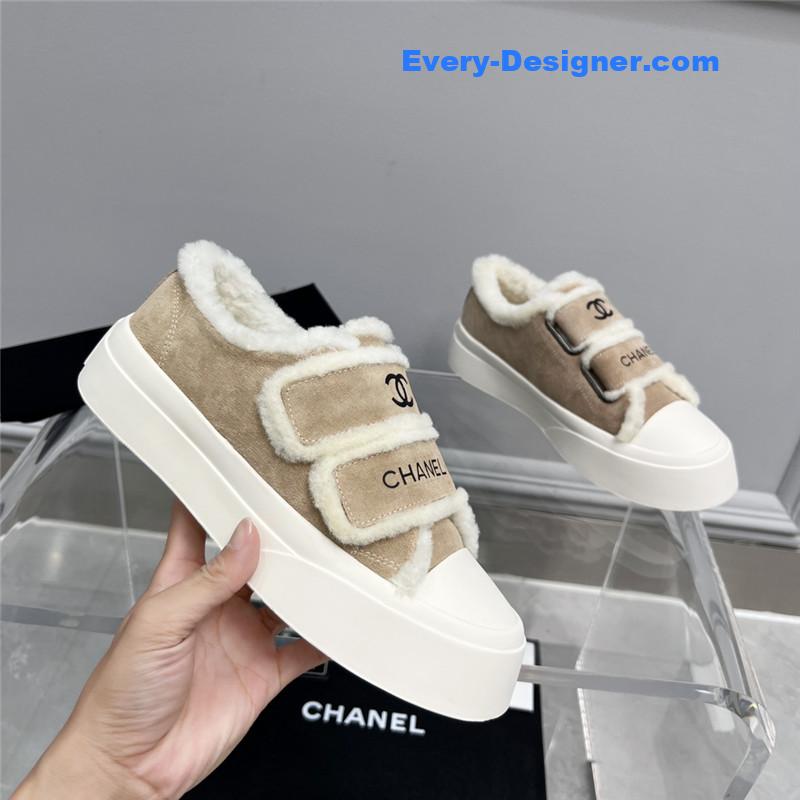 Ch**el fur integrated second-hand casual shoes