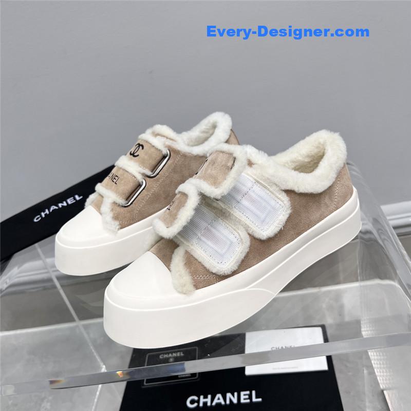 Ch**el fur integrated second-hand casual shoes