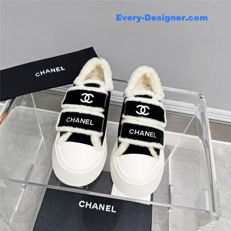 Ch**el fur integrated second-hand casual shoes