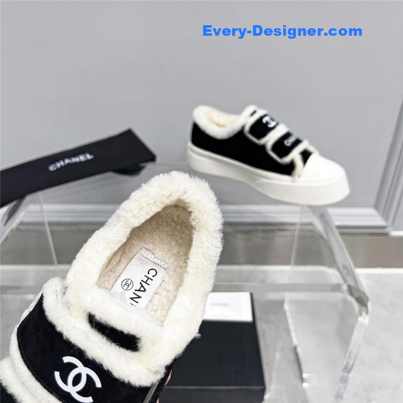 Ch**el fur integrated second-hand casual shoes