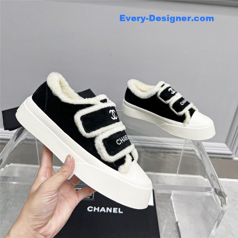 Ch**el fur integrated second-hand casual shoes