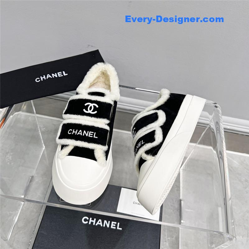Ch**el fur integrated second-hand casual shoes