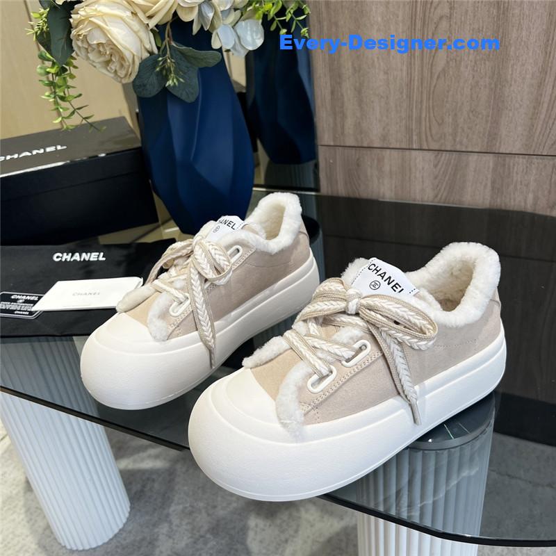 Ch**el new low top thick lace bread shoes