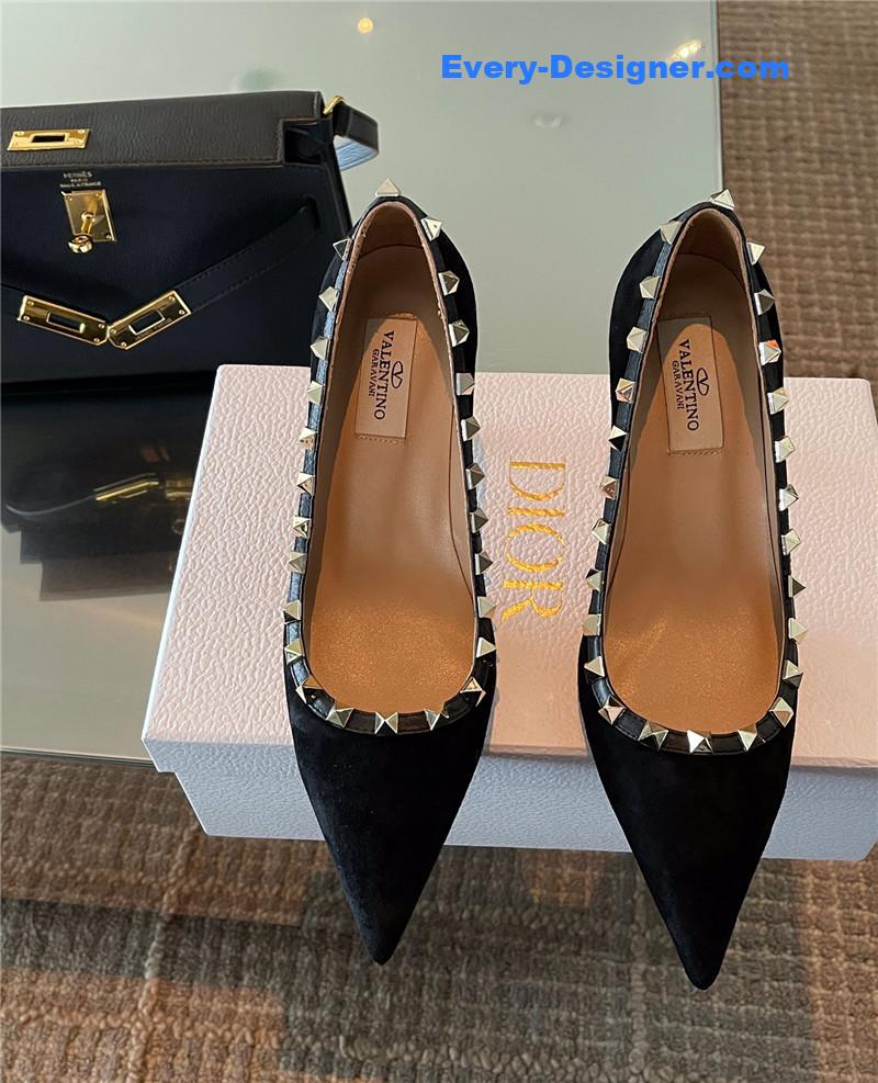 Va1e*ntin0 autumn and winter rivet elegant high heels