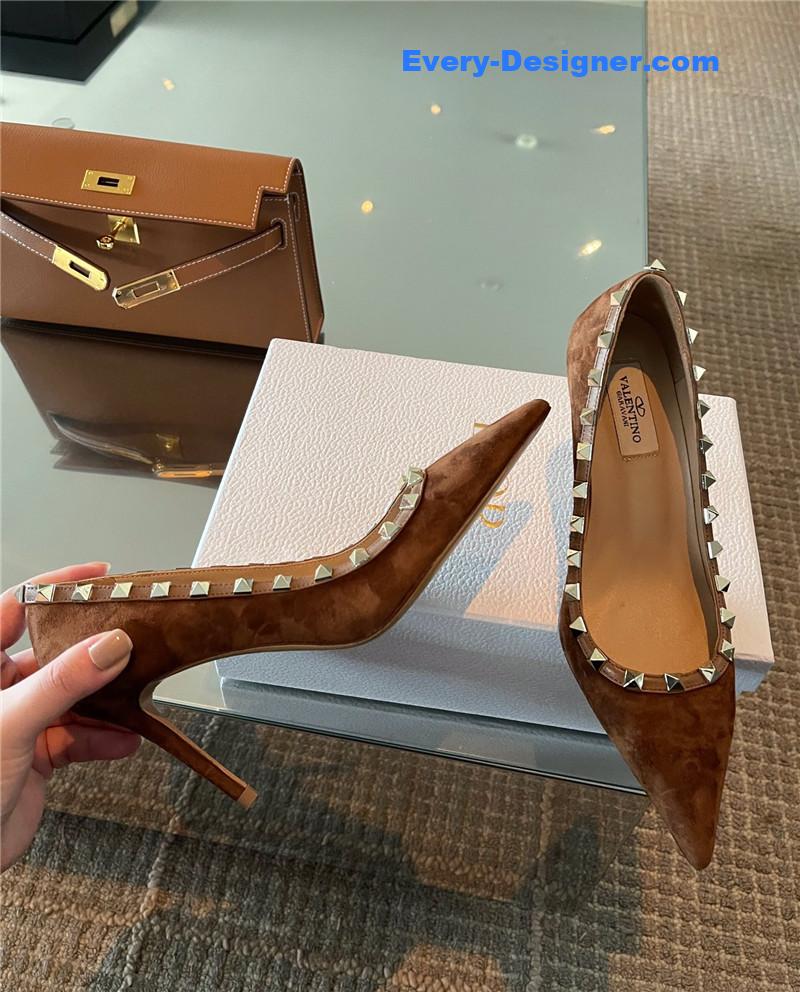 Va1e*ntin0 autumn and winter rivet elegant high heels