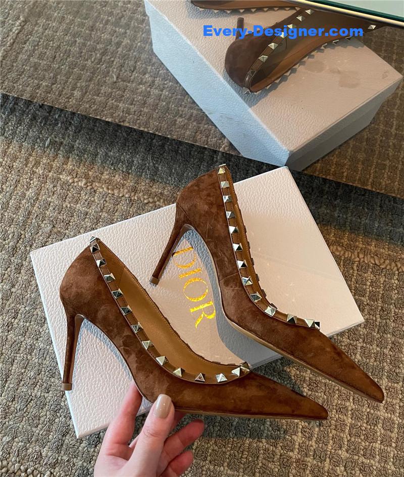 Va1e*ntin0 autumn and winter rivet elegant high heels