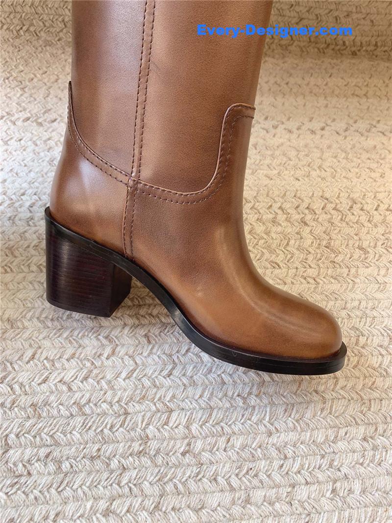 Miu Miu Logo-Tab Knee-High Boots