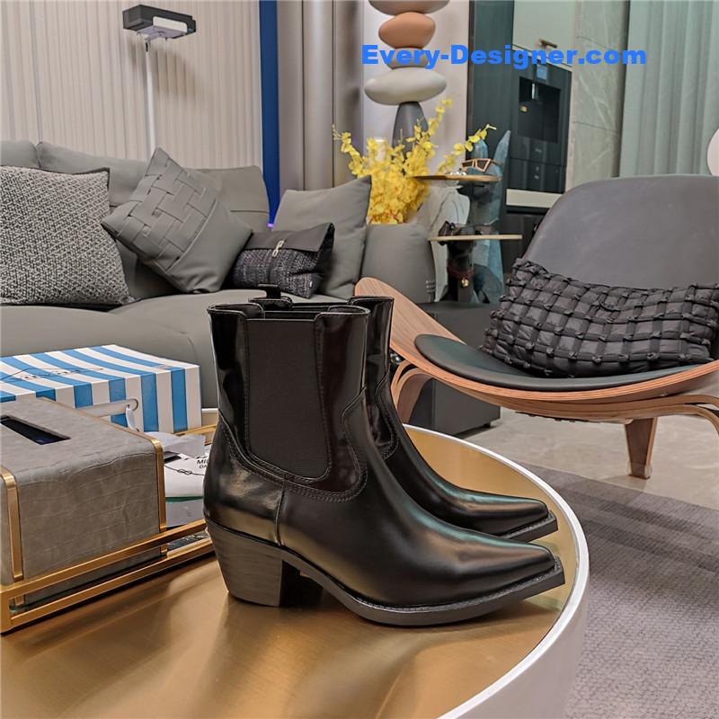 Pra*a brushed leather ankle boots